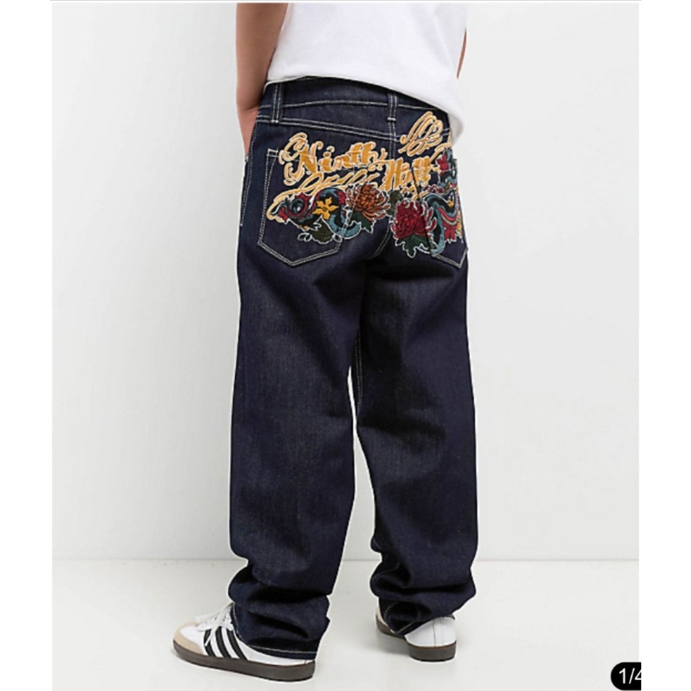 Ninth Hall Jeans Mens‎ 28 Blue Ambush Dragon Loose Fit Embroidered Denim Snake